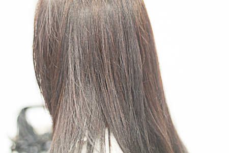 ロングヘア　サイドングル　カラー後のツヤ髪