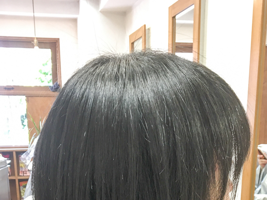 女性　髪質改善トリートメント　施術後　バックアングル